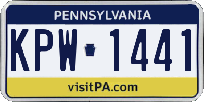 PA license plate KPW1441