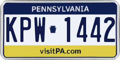 PA license plate KPW1442