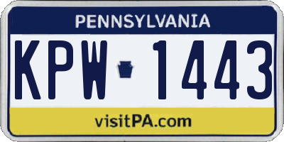 PA license plate KPW1443