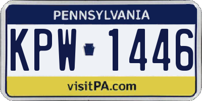 PA license plate KPW1446