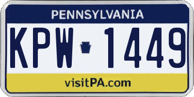 PA license plate KPW1449
