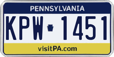 PA license plate KPW1451