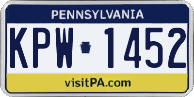 PA license plate KPW1452