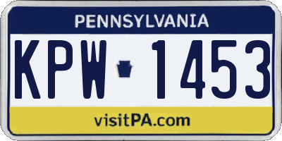 PA license plate KPW1453