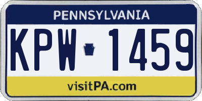 PA license plate KPW1459