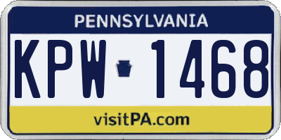 PA license plate KPW1468