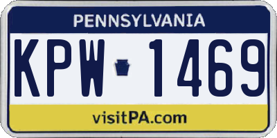 PA license plate KPW1469