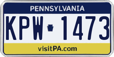 PA license plate KPW1473