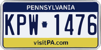 PA license plate KPW1476