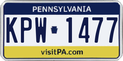 PA license plate KPW1477