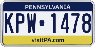 PA license plate KPW1478