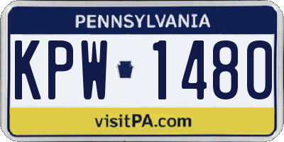 PA license plate KPW1480
