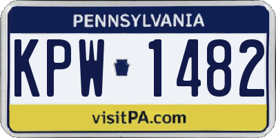 PA license plate KPW1482