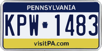 PA license plate KPW1483