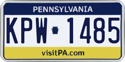 PA license plate KPW1485