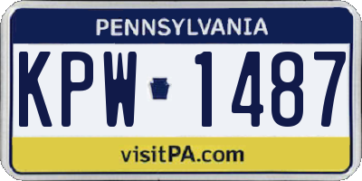 PA license plate KPW1487