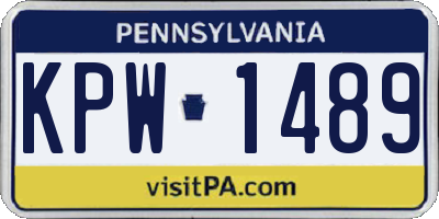 PA license plate KPW1489