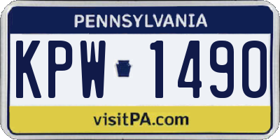PA license plate KPW1490