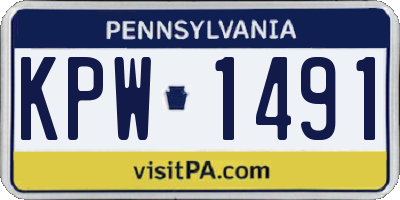 PA license plate KPW1491