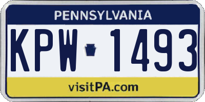 PA license plate KPW1493