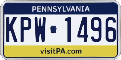 PA license plate KPW1496