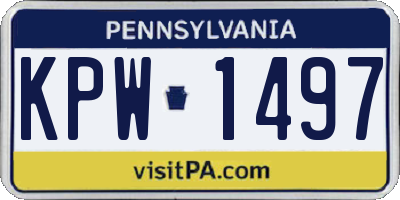 PA license plate KPW1497