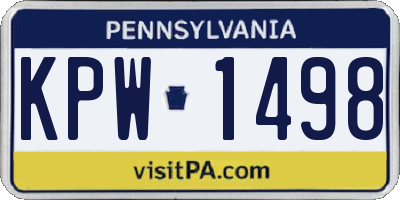 PA license plate KPW1498