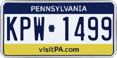 PA license plate KPW1499