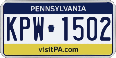 PA license plate KPW1502