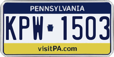 PA license plate KPW1503
