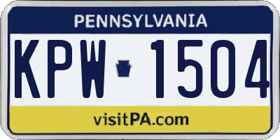 PA license plate KPW1504