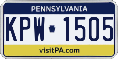 PA license plate KPW1505