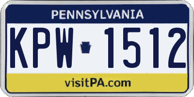 PA license plate KPW1512