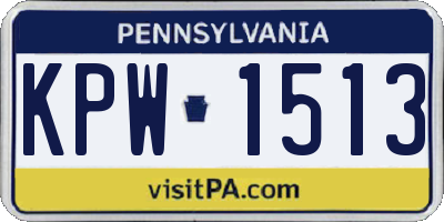 PA license plate KPW1513