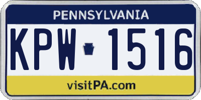 PA license plate KPW1516