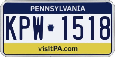 PA license plate KPW1518