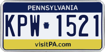 PA license plate KPW1521