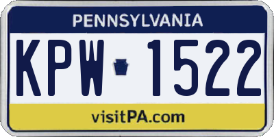 PA license plate KPW1522