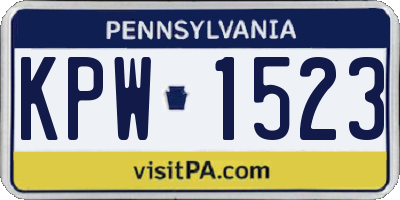PA license plate KPW1523