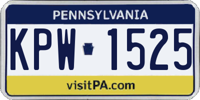 PA license plate KPW1525