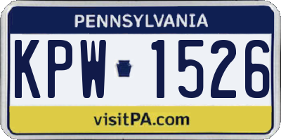 PA license plate KPW1526