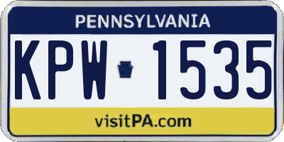 PA license plate KPW1535