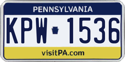 PA license plate KPW1536