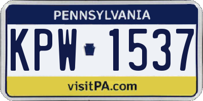 PA license plate KPW1537