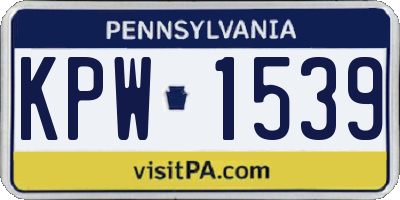PA license plate KPW1539