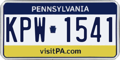 PA license plate KPW1541