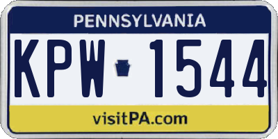 PA license plate KPW1544