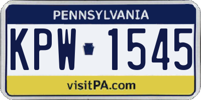 PA license plate KPW1545