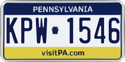 PA license plate KPW1546
