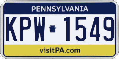 PA license plate KPW1549